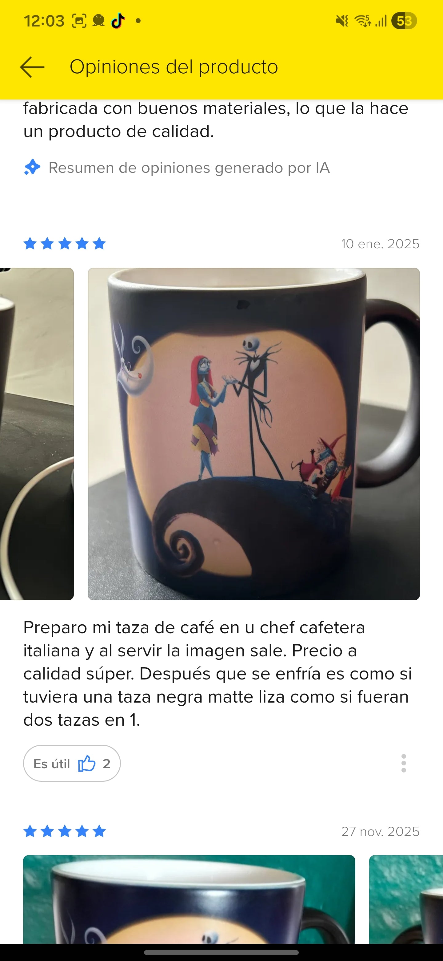 Taza mágica estilo calavera Jack y su novia El extraño mundo